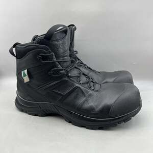 HAIX Eagle Safety 55 Mid SZ Boots Men Size 14 WIde Black Leather Work Shoes